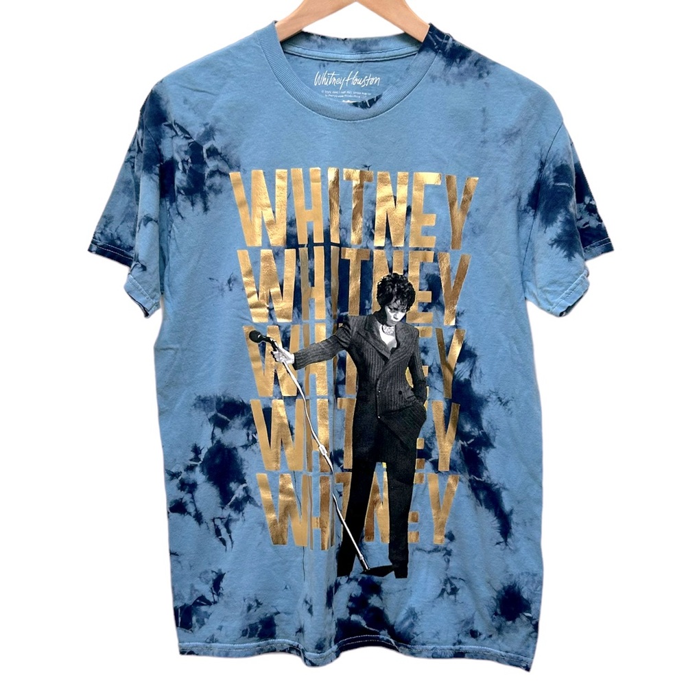 Whitney Houston T-Shirt Blue and Gold NWT Size M